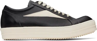 RICK OWENS BLACK HOLLYWOOD VINTAGE SNEAKERS