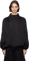 Rick Owens Anthem Jacket With Rounded Funnel Neck And Off-centre Zipper