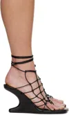 Rick Owens 80mm Web Cantilever Leather Sandals In 09 Black