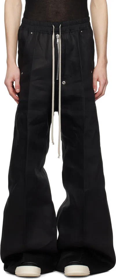 Rick Owens Black Hollywood Wide Bela Trousers In 09 Black