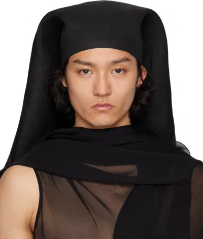 Rick Owens Black Hollywood Wig Hat In 09 Black