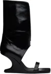 Rick Owens Black Hollywood Winged Cantilever 8 Heeled Sandals In 09 Black