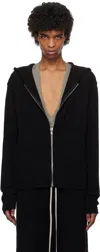 Rick Owens Black Hollywood Zipped Hoodie In 09 Black