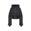 Rick Owens Black Down Jacket With Crop Design And Fixed Hood In Tech Fabric Woman In Black