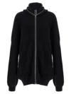 Rick Owens Hooded Wool Cardigan In Black