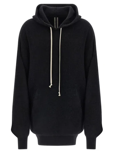 RICK OWENS BLACK HUN HOODIE SWEATER