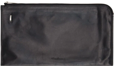 Rick Owens Black Invite Envelope Wallet In Neutral