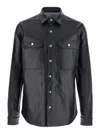 Rick Owens Black Jacket With Patch Pockets On The Chest In Cotton Blend Man In Black