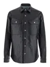 Rick Owens Black Jacket With Patch Pockets On The Chest In Cotton Blend Man In Black