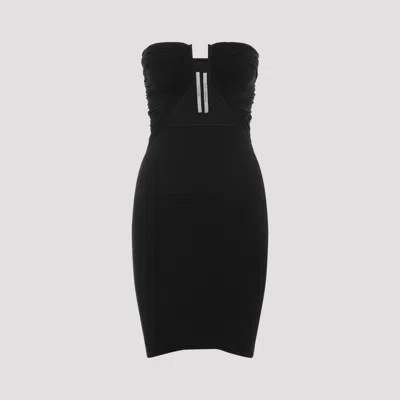 RICK OWENS BLACK JERSEY MINI DRESS
