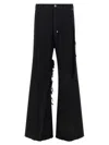 Rick Owens Casual Trousers With Frayed Detailing And Pockets In Black
