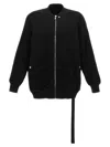 Rick Owens Jumbo Peter Flight Distressed Cotton Jacket In Black