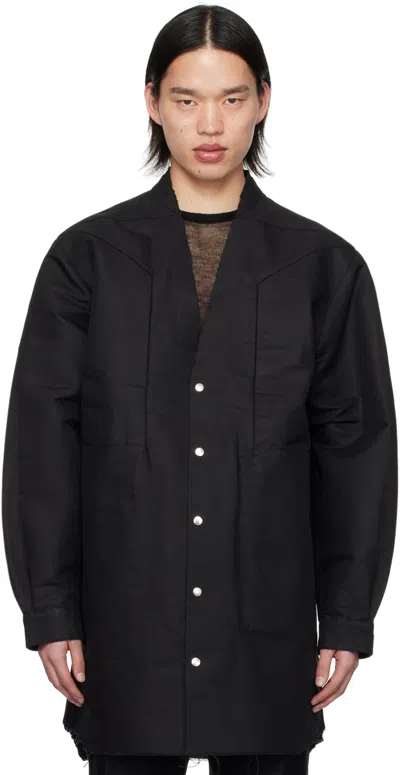 Rick Owens Black Jumbo Jacket In 09 Black