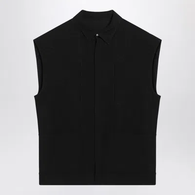 Rick Owens Black Jumbo Sleeveless Shirt Men