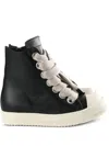 Rick Owens High-top Sneakers With Textured Laces In Black