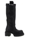 Rick Owens Black Porterville Knee Pull On Bogun Tall Boots In Black
