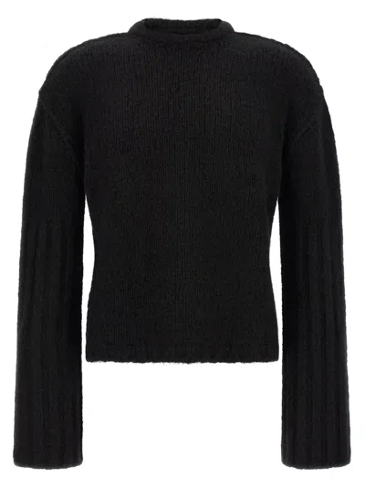 Rick Owens Cashmere-silk Blend With Megarib Sleeves Sweater In Black