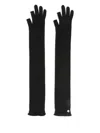 Rick Owens Fingerless Wool Gloves In Black