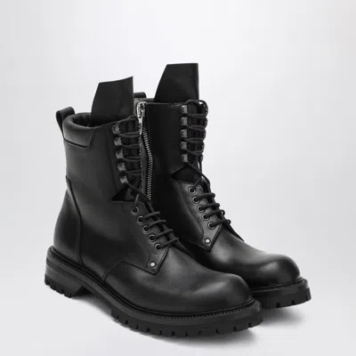 Rick Owens Black Lace-up Army Boots