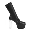 Rick Owens Minimal Gril Stretch High Heels Ankle Boots In Black Leather