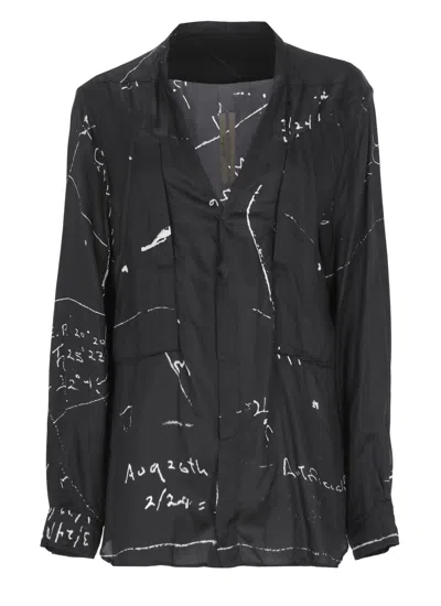 Rick Owens Black Larry Fogpocket Cotton Shirt