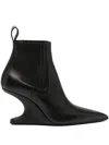 Rick Owens Ankle Boot With Pointed Toe And Sculptural Heel In Black