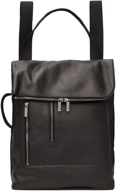 Rick Owens Cargo Backpack Backpack In Black Leather In 0909 Black/black