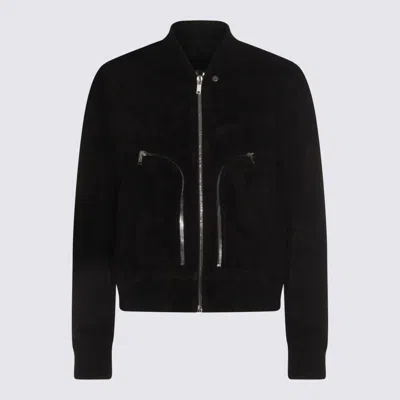 Rick Owens Black Leather Jacket