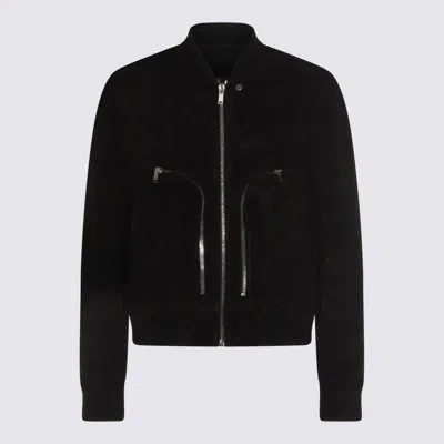 RICK OWENS RICK OWENS BLACK LEATHER JACKET