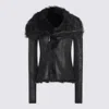 Rick Owens Fur-trimmed Leather Jacket In Black