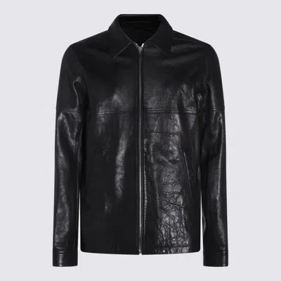 Rick Owens Black Leather Jacket