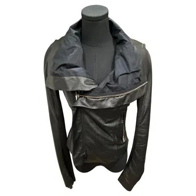 Pre-owned Rick Owens Black Leather Jacket