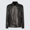 Rick Owens Calf Leather Bauhaus Jacket With Classic Collar In Black