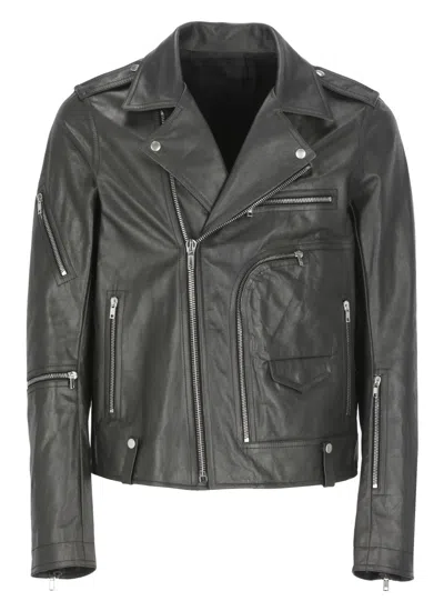 RICK OWENS RICK OWENS BLACK LEATHER JACKET