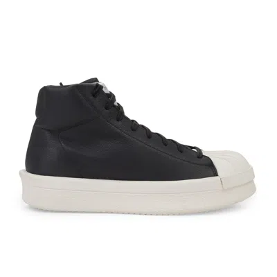 Rick Owens Black Leather Mastadon High Top Sneaker