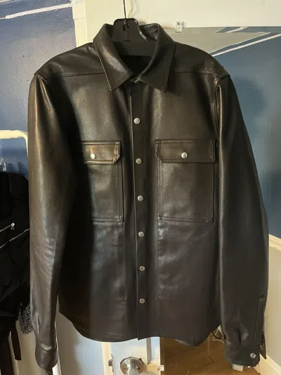 Pre-owned Rick Owens Black Leather Shirt/jacket