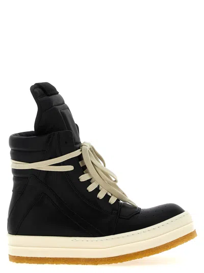 Rick Owens Black Leather Sneakers