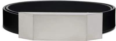Rick Owens Black Lido Beveled Buckle Belt