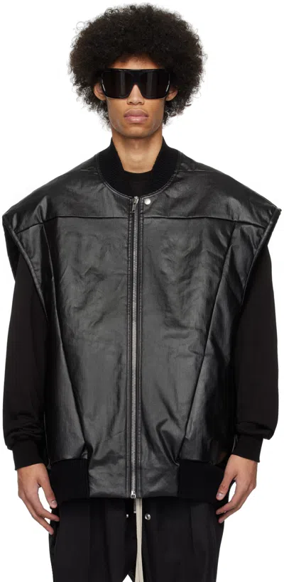 Rick Owens Black Lido Denim Jacket In 09 Black