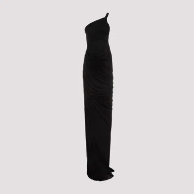 RICK OWENS BLACK LIDO DRAPED GOWN