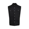 Rick Owens Black Linen Jumbo Sleeveless Outershirt With Pointed Collar