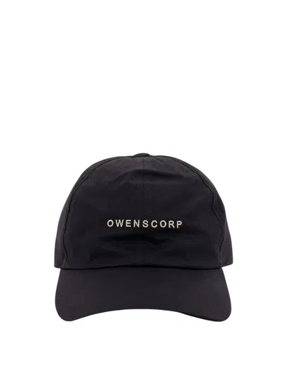 RICK OWENS BLACK LOGO BASEBALL HAT