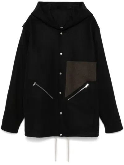 RICK OWENS BLACK LOGO JACKET