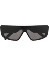 Rick Owens Angular Black Acetate Sunglasses In Black