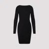 Rick Owens Ribbed Long-sleeved Day Dress In Black