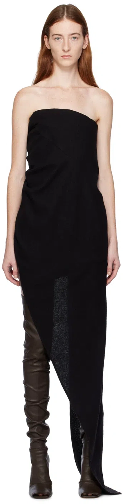 Rick Owens Black Long Tube Top In 09 Black