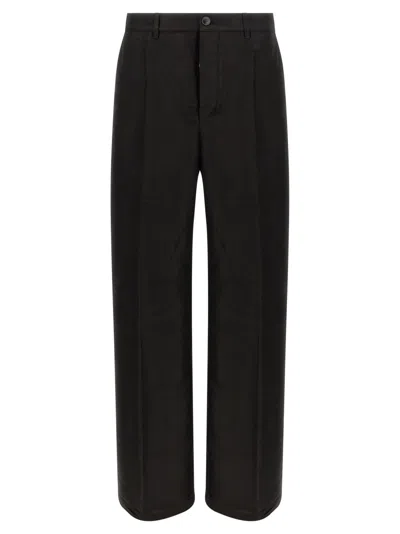 Rick Owens Pleated Front Tailored Pants With Back Pockets In Black