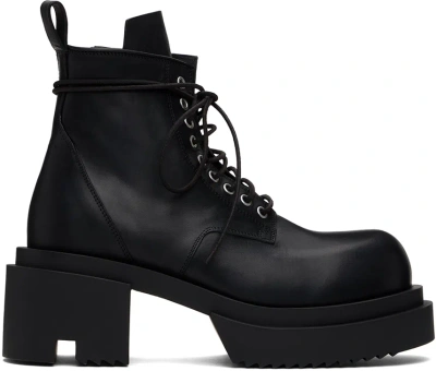 Rick Owens Black Low Army Bogun Boots In 09 Black