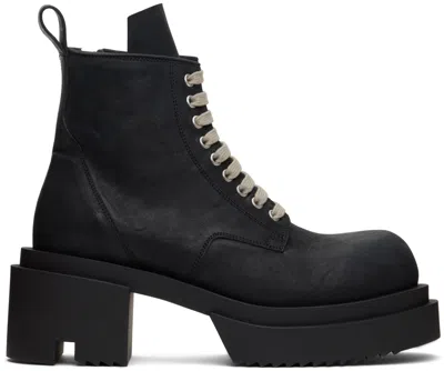 RICK OWENS BLACK LOW ARMY BOGUN BOOTS