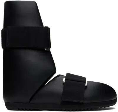 Rick Owens Black Low Splint Sandals In 99 Black/black